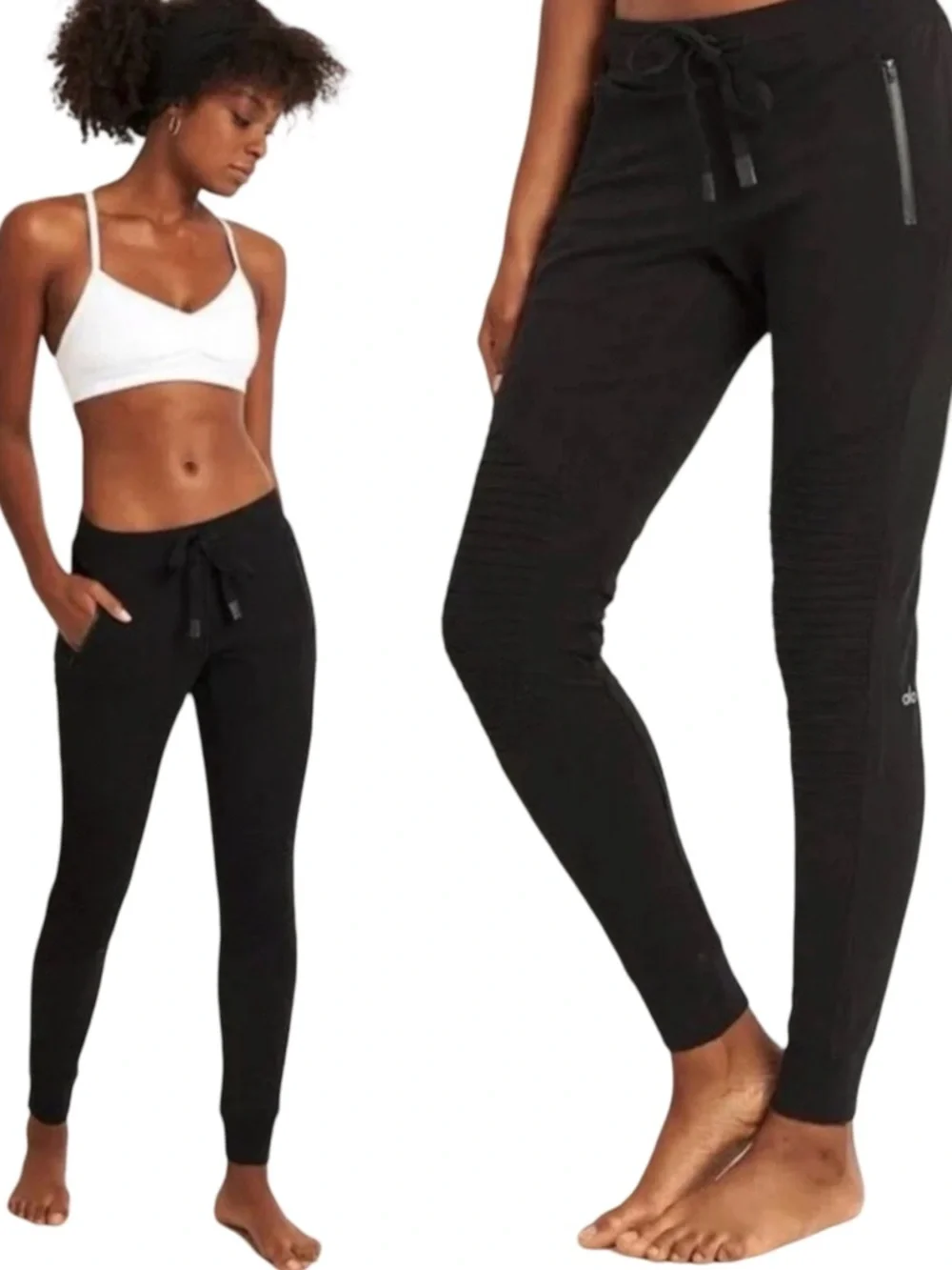 ALO Yoga Women’s Urban Moto Jogger Sweatpants Black Size Small EUC